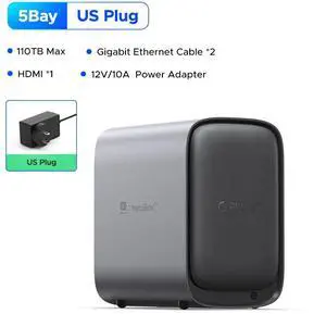 ORICO HS500 NAS Storage, AI Album and Virtual Machine, Flexible RAID Setup, 5* HDD Slot, 2 * M.2 NVMe SSD Slot, 2 * 2.5 GbE, 4K HDMl, Network Attached Storage (Diskless) ORICO HS500 NAS Storage, AI Album and Virtual Machine, Flexible RAID Setup, 5* HDD Slot, 2 * M.2 NVMe SSD Slot, 2 * 2.5 GbE, 4K HDMl, Network Attached Storage (Diskless)