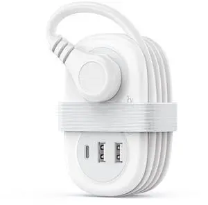 ORICO Travel Power Strip, 3.7FT Small Extension Cord, Portable Power Strip Flat Plug with 2 AC Outlets 3 USB Ports (1 USB C), Multi Plug Extension Cord for Travel, Cruise, Office, Hotels