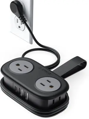 ORICO Travel Power Strip with USB Ports, Portable Outlet Strip with 4 AC Outlets 2 USB Ports (1 USB C), Flat Plug 4ft Short Extension Cord with Multiple Outlets Cruise Must Haves - Black ORICO Travel Power Strip with USB Ports, Portable Outlet Strip with 4 AC Outlets 2 USB Ports (1 USB C), Flat Plug 4ft Short Extension Cord with Multiple Outlets Cruise Must Haves - Black