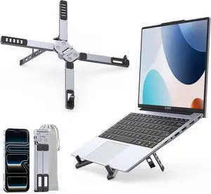 ORICO Portable Laptop Stand for Travel & Desk, Ultra-Compact Foldable Aluminum 3-in-1 Riser for Laptop, Tablet & Phone, 5 Adjustable Heights, Compatible with MacBook/HP/Dell/iPad/iPhone PN1 (Gray) ORICO Portable Laptop Stand for Travel & Desk, Ultra-Compact Foldable Aluminum 3-in-1 Riser for Laptop, Tablet & Phone, 5 Adjustable Heights, Compatible with MacBook/HP/Dell/iPad/iPhone PN1 (Gray)