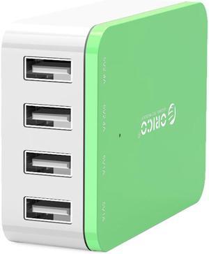 ORICO CSI-4U 20W 4-Port Family-sized Desktop USB Charger with 2 Prong Power Cord for iPhone 6 6 Plus 5 5C 5S, iPad Air Mini, Galaxy S4 S5, Note 2 3, HTC One (M8), Nexus and More - Green