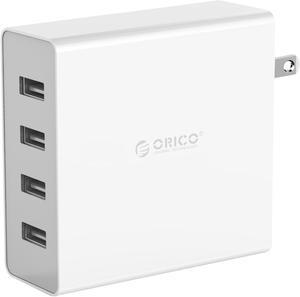 ORICO 4 Port USB Wall Charger for Smartphones and Tablets 5V2.4A*4  6A 30W Total Output  -White (DCW-4U-US)