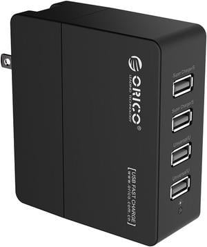 ORICO DCX4U 34W 68A 4Port Portable Travel Wall USB Charger with Foldable Plug for iPhone 6s  6  6 Plus iPad Air 2  iPad mini 3 Samsung Galaxy S6 Edge  Note 5 HTC M9 Nexus and More  Black