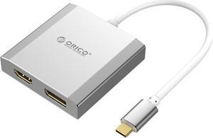 ORICO USB C to HDMI 4K & DP Display Adapter,USB 3.1 Type C to DP Display HDMI Video Converter Adapter for iPad Pro/MacBook Pro/Chromebook/Lenovo 900/Dell XPS/Samsung Galaxy S8 S9, No Driver