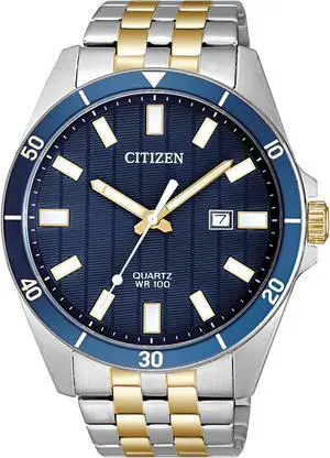 Men's Citizen Two Tone Blue Dial Stainless Steel Watch BI5054-53L Men's Citizen Two Tone Blue Dial Stainless Steel Watch BI5054-53L