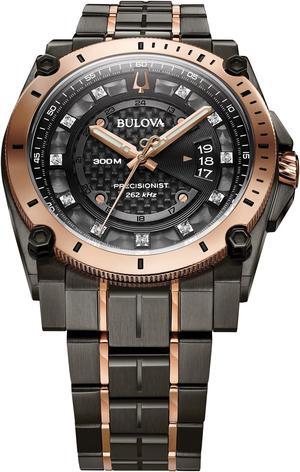 Bulova Precisionist Champlain UHF Grey ION & Rose Gold Plated Watch 98D149