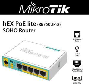 Mikrotik hEX PoE lite RB750UPr2 SOHO Router with 5x Ethernet Ports and 1x USB 2.0 Port