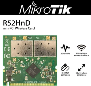 Mikrotik R52HnD Dual Chain 2.4/5Ghz miniPCI 802.11a/b/g/n with 2x MMCX Mikrotik R52HnD Dual Chain 2.4/5Ghz miniPCI 802.11a/b/g/n with 2x MMCX