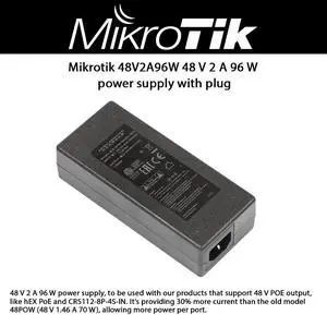 Mikrotik 48V2A96W 48 V 2 A 96 W power supply with plug