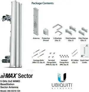 Ubiquiti 2x2 MIMO BaseStation Sector Antenna AM5G19120
