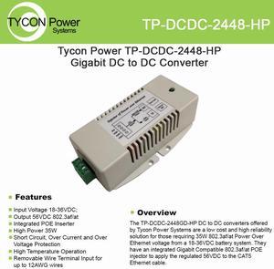Tycon (TP-DCDC-2448-HP) 18-36VDC In, 56VDC Out 30W DC to DC