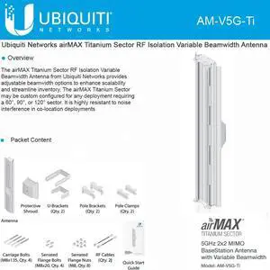 Ubiquiti AM-V5G-Ti-US Titanium 5GHz AirMax Sector 120 19dbi work RM5-Ti RocketM5-Ti Ubiquiti AM-V5G-Ti-US Titanium 5GHz AirMax Sector 120 19dbi work RM5-Ti RocketM5-Ti