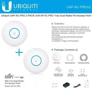 Ubiquiti UAP-AC-PRO 2-PACK UniFi AP AC Pro 802.11ac 3x3 MIMO Dual-Radio Access Point