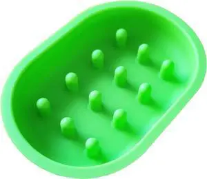 Slow Feeder Bowl Compatible with Sureflap Surefeed Feeders - BPA Free & Dishwasher Safe Silicone Slow Feeder Bowl for Small & Med Breed, Non-Slip Puzzle Cat Food Bowl, Perfect for Fast Eaters green