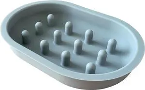 Slow Feeder Bowl Compatible with Sureflap Surefeed Feeders - BPA Free & Dishwasher Safe Silicone Slow Feeder Bowl for Small & Med Breed, Non-Slip Puzzle Cat Food Bowl, Perfect for Fast Eaters gray