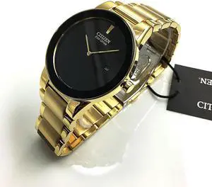 Citizen Eco-Drive Mens Axiom Date Gold Tone Bracelet Watch AU1062-56E