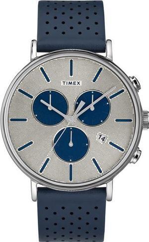 Men's Timex Fairfield Supernova Chronograph 20mm Leather Band Watch TW2R97700
