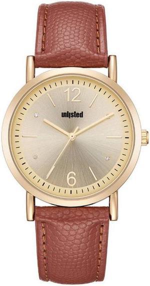 Women's Kenneth Cole Unlisted Brown Leather Strap 36 mm. Watch UL50318001