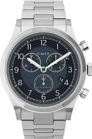 Men's Timex Heritage Chronograph Silver Watch TW2U90900