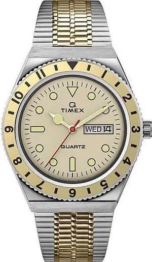 Men's Timex Q Reissue Diver Style Day-Date Two-Tone Watch TW2V18600