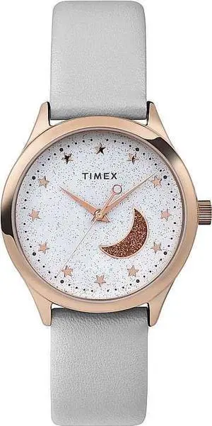 Women's Timex Celestial Gold Tone White Strap Watch TW2V49301