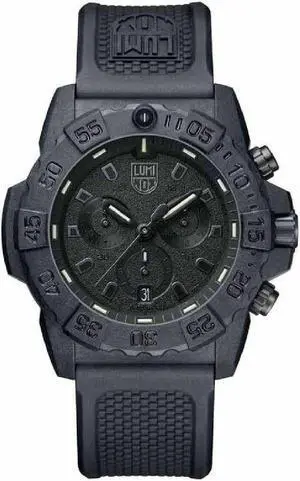 Men's Luminox Navy SEAL Blackout Chronograph Diver's 45mm Watch 3581.BO