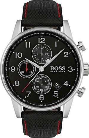 Mens Hugo Boss Navigator Black Nylon Chronograph Watch 1513535