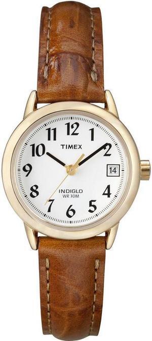Timex T2J761 Womens Easy Reader Brown Leather Strap Casual Watch