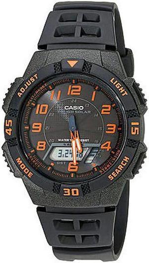 Men's Casio Tough Solar Black And Orange Watch AQS800W-1B2