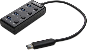 Dyconn HUB4B-P Portable 4-Port USB 3.0 Hub with 4 Individual Port Switches Dyconn HUB4B-P Portable 4-Port USB 3.0 Hub with 4 Individual Port Switches