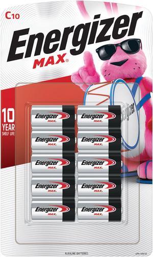 Energizer MAX Alkaline C Batteries, 10-Pack