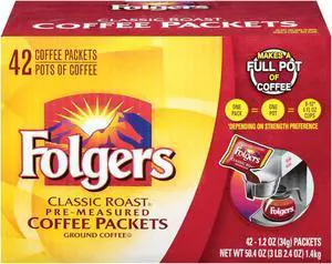 Coffee Classic Roast 1.2 oz Packets 42/Carton 2550020457