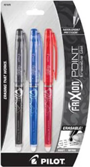 Frixion Extra Fine Point Erasable Gel Pens 3/Pkg-Black/Blue/Red