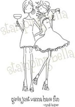 Stamping Bella Uptown Girl Audrey Loves Her Makeup Cling Rubber Stamp 6.5 x 4.5