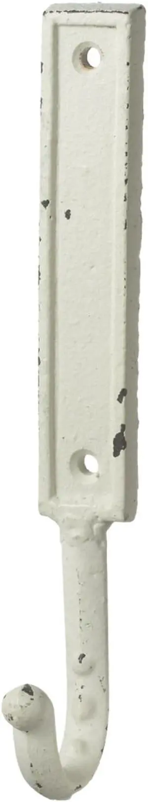 Monogram Letter I Single Wall Hook Painted White Cast Iron 7.5 Inch