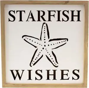 LED Lights Up Starfish Wishes Wall Plaque Cut Out Tabletop Decor 10 Inch