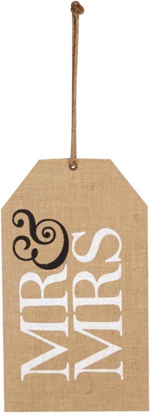 Mud Pie Mr and Mrs Wedding Hang Tag Door Wall Decor Burlap Photo Op Mud Pie