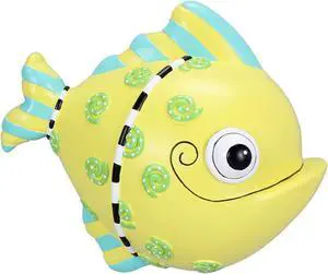 Yellow Blue Green Funny Fish Wall Hanging Resin Plaque Decor