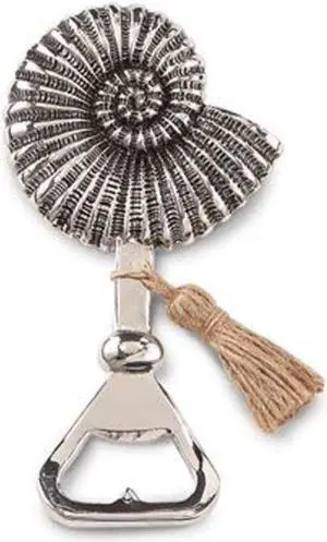 Mud Pie Nautilus Shell with Tassel Bottle Opener Aluminum Handheld