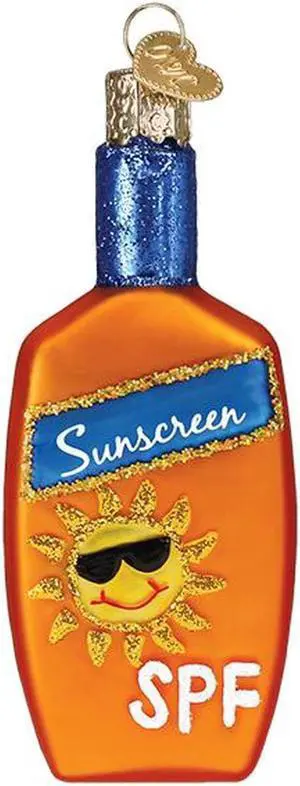 Bottle of Sunscreen Christmas Holiday Ornament