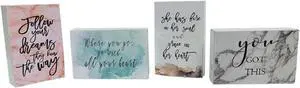 Fire in Soul You Got This Follow Dreams Where You Go Block Signs Set of 4 Wood
