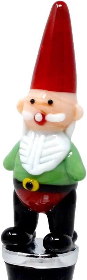 Garden Gnome Red and Green Wine Bottle Stopper Topper