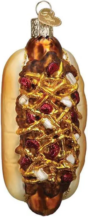 Chili Cheese Dog with Onions Christmas Holiday Ornament