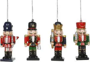 Regal Holiday Nutcrackers Christmas Ornaments Set of 4 Resin