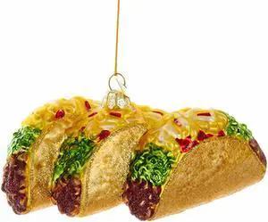 Kurt Adler Noble Gems Beef Tacos Christmas Holiday Ornament Glass