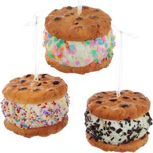 Ice Cream Sandwiches Christmas Holiday Ornaments Set of 3