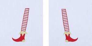 Santa Elf Legs Feet Christmas Holiday Waffle Weave Kitchen Dish Towels Set of 2