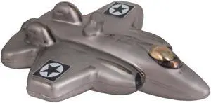 Silver Fighter Jet Christmas Holiday Glass 5 Inch Ornament