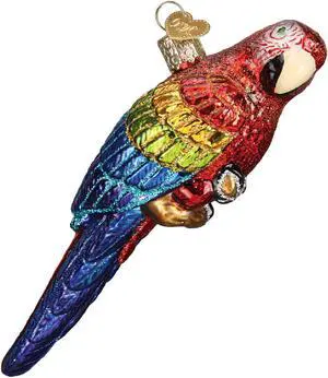 Old World Christmas Red and Blue Tropical Parrot Holiday Ornament
