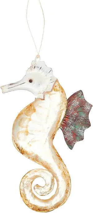 Sandy Bottom Seahorse Christmas Holiday Ornament Metal